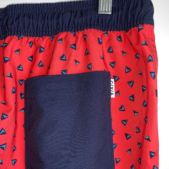 C/Y/A Swim Trunks Board Shorts Men's Medium Red and Navy -EUC - Picture 4 of 5